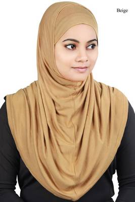 MyBatua Beige Two Piece Al-Amira Viscose Jersey Hijab 1
