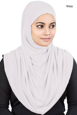 MyBatua White Two Piece Al-Amira Viscose Jersey Hijab 1