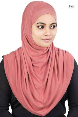 MyBatua Pink Two Piece Al-Amira Viscose Jersey Hijab 1