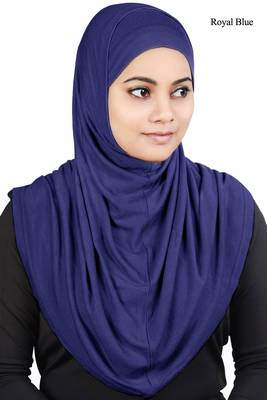 MyBatua Royal_Blue Two Piece Al-Amira Viscose Jersey Hijab 1