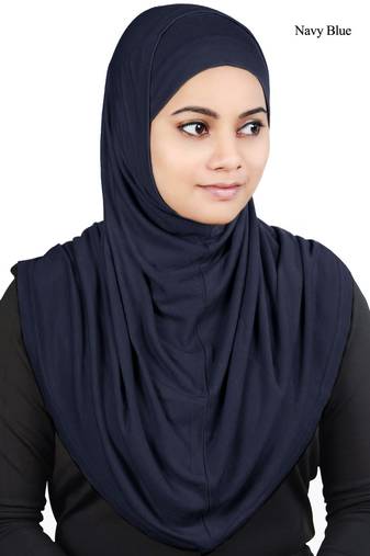 MyBatua Navy_Blue Two Piece Al-Amira Viscose Jersey Hijab