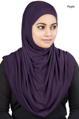 MyBatua Purple Two Piece Al-Amira Viscose Jersey Hijab 1