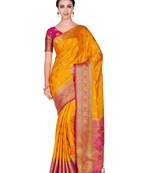 Gold Woven Art Silk Saree With Blouse