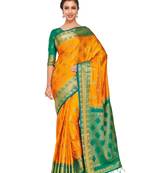 Gold Woven Art Silk Saree With Blouse
