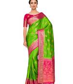Green Woven Art Silk Saree With Blouse