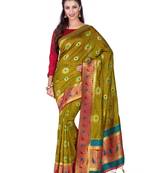 Green Woven Art Silk Saree With Blouse