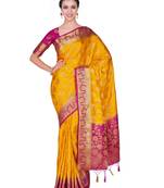 Gold woven art silk saree with blouse