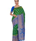 Green Woven Art Silk Saree With Blouse