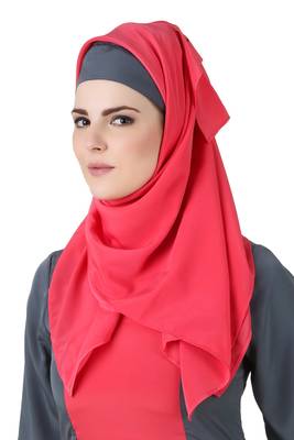 MyBatua Najmah Sweet Pink Crepe Hijab 1