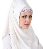 MyBatua Ezzah White Georgette And Crepe Hijab