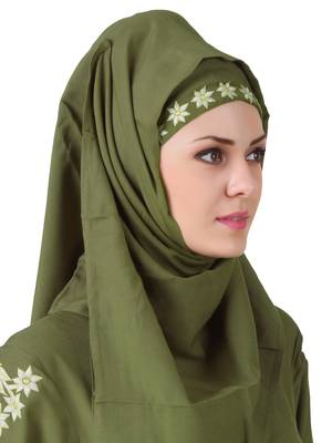 MyBatua Afsa Green Rayon Hijab 1