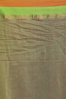 Bi Color Pure Cotton Saree With Woven Pallu 3