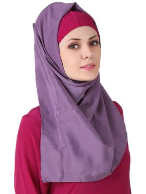 MyBatua Wabisa Crepe Purple Hijab 1