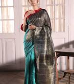 Blue Cotton Silk Saree With Lurex