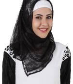 MyBatua Taybah Fancy Black Flower Net Hijab