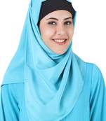 Turquoise Crepe Plain Hijab Scarf