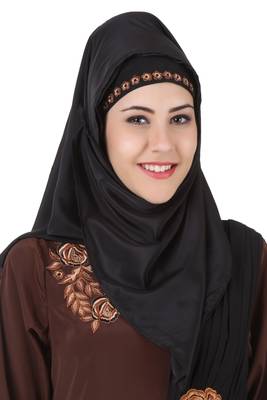 MyBatua Laaibah Black Nida And Georgette Eid Hijab 1