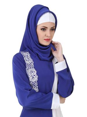MyBatua Asbah Royal Blue Crepe Hijab 1