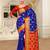 Blue woven art silk saree with blouse