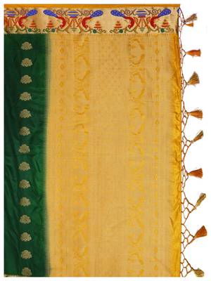 Green Woven Art Silk Saree With Blouse 8