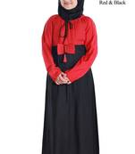 Red Plain Rayon Kids-Abaya