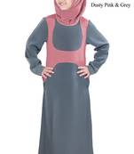 Pink Plain Crepe Kids-Abaya