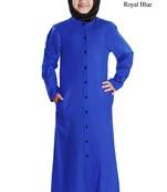 Blue Plain Rayon Kids-Abaya