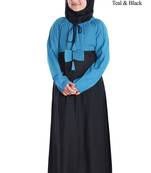 Green Plain Rayon Kids-Abaya