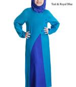 Blue Plain Rayon Kids-Abaya
