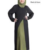 Black Plain Rayon Kids-Abaya