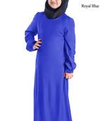 Blue Plain Rayon Kids-Abaya