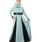 Blue Plain Rayon Kids-Abaya