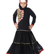 Black Plain Crepe Kids-Abaya