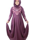 Purple Plain Rayon Kids-Abaya