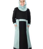 Black Plain Rayon Kids-Abaya