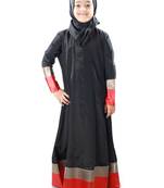 Black Plain Crepe Kids-Abaya
