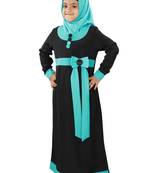 Black Plain Crepe Kids-Abaya