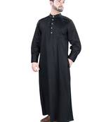 Black Plain Cotton Galabiyyas