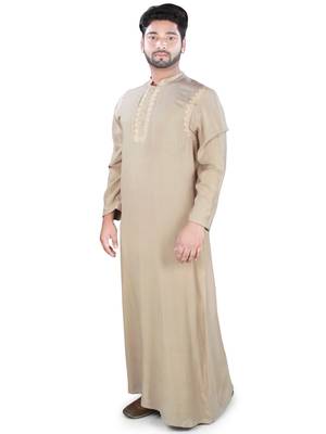 Brown Plain Rayon Galabiyyas 1