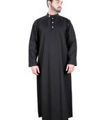 Black Plain Cotton Galabiyyas