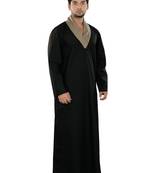 Black Plain Cotton Galabiyyas