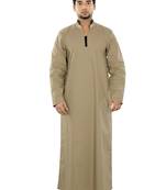 Brown Plain Cotton Galabiyyas