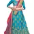 Blue Embroidered Net Semi Stitched Lehenga With Dupatta