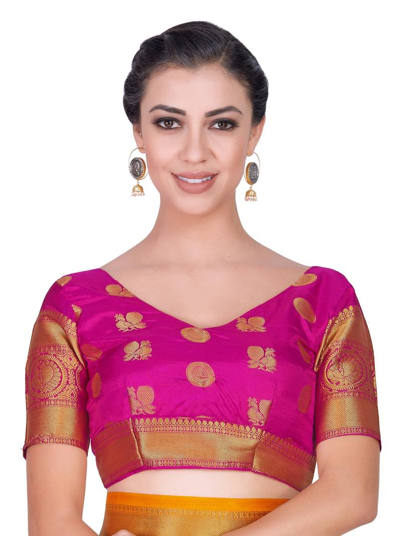 Gold Woven Art Silk Saree With Blouse