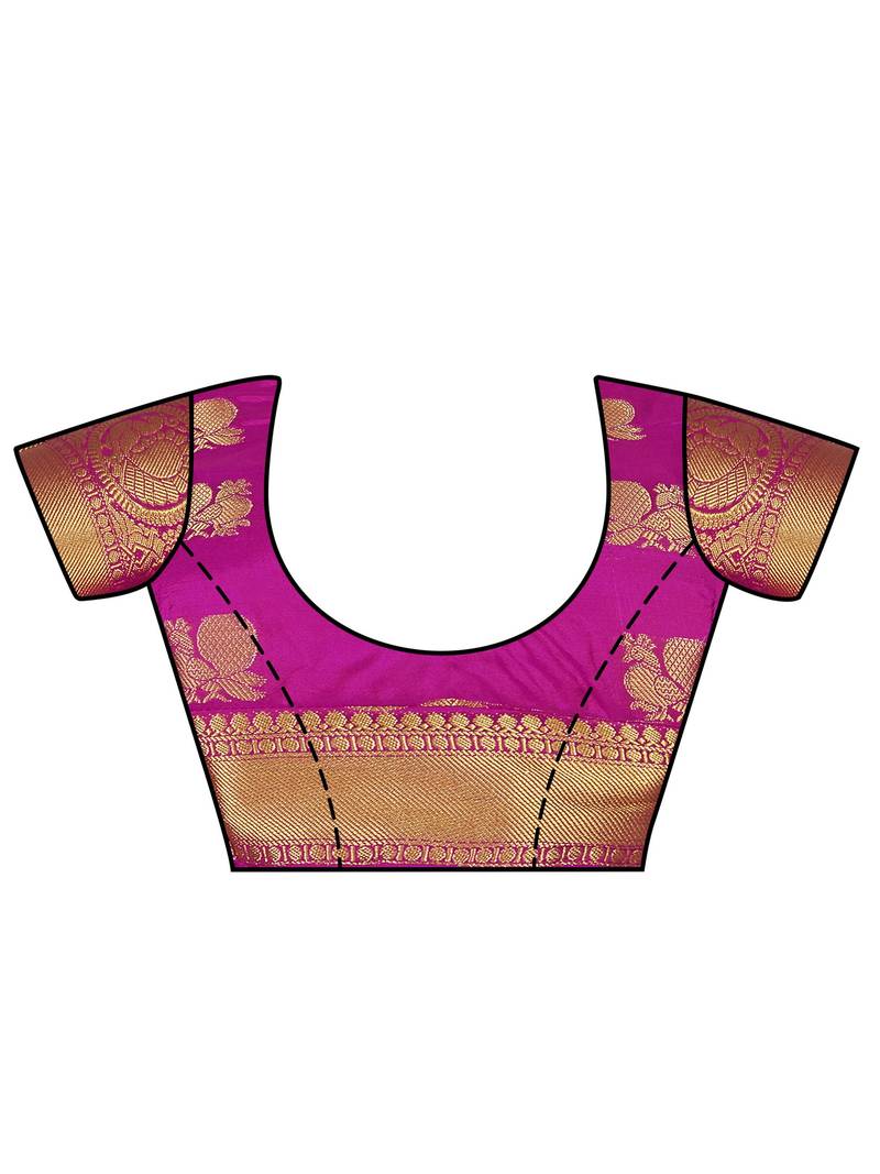 Gold Woven Art Silk Saree With Blouse