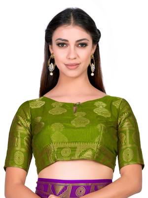 Purple Woven Art Silk Saree With Blouse 6