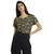 Green printed viscose rayon tops