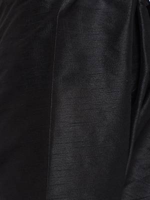 Black Plain Dupion Silk Kurta Pajama 5