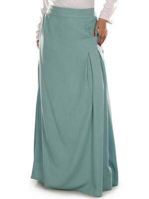 Blue Plain Rayon Islamic Skirts 1