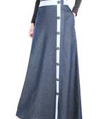 Blue Plain Chambray Islamic Skirts